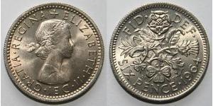 1 Sixpence / 6 Penny Regno Unito (1922-) Ottone/Nichel Elisabetta II (1926-2022)