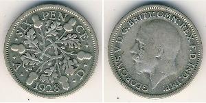 1 Sixpence / 6 Penny Reino Unido (1922-) Plata Jorge V (1865-1936)