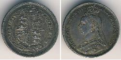 1 Sixpence / 6 Penny Reino Unido de Gran Bretaña e Irlanda (1801-1922) Plata Victoria (1819 - 1901)