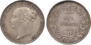 1 Sixpence / 6 Penny Reino Unido de Gran Bretaña e Irlanda (1801-1922) Plata Victoria (1819 - 1901)