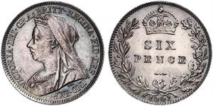 1 Sixpence / 6 Penny Reino Unido de Gran Bretaña e Irlanda (1801-1922) Plata Victoria (1819 - 1901)