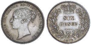 1 Sixpence / 6 Penny Reino Unido de Gran Bretaña e Irlanda (1801-1922) Plata Victoria (1819 - 1901)