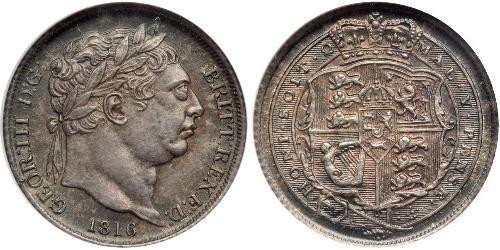 1 Sixpence / 6 Penny Reino Unido de Gran Bretaña e Irlanda (1801-1922) Plata Jorge III (1738-1820)