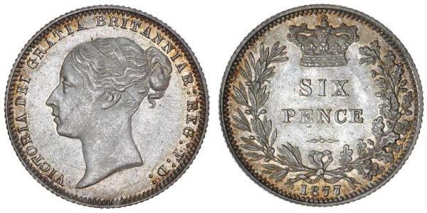 1 Sixpence / 6 Penny Reino Unido de Gran Bretaña e Irlanda (1801-1922) Plata Victoria (1819 - 1901)