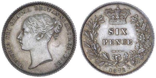 1 Sixpence / 6 Penny Reino Unido de Gran Bretaña e Irlanda (1801-1922) Plata Victoria (1819 - 1901)