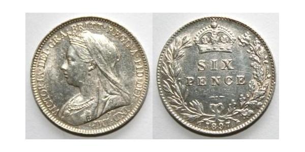 1 Sixpence / 6 Penny Reino Unido de Gran Bretaña e Irlanda (1801-1922) Plata Victoria (1819 - 1901)