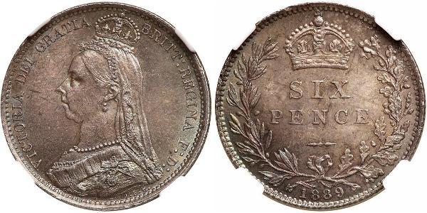1 Sixpence / 6 Penny Reino Unido de Gran Bretaña e Irlanda (1801-1922) Plata Victoria (1819 - 1901)