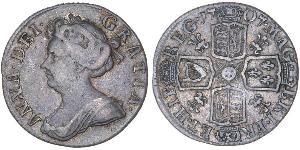 1 Sixpence / 6 Penny Reino de Gran Bretaña (1707-1801) Plata Ana de Gran Bretaña(1665-1714)