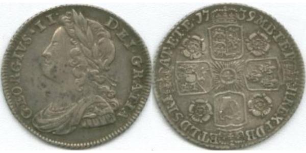 1 Sixpence / 6 Penny Reino de Gran Bretaña (1707-1801) Plata Jorge II (1683-1760)