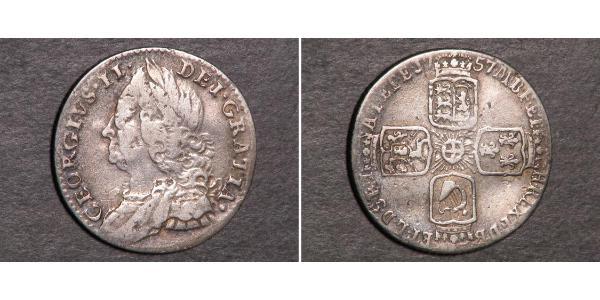 1 Sixpence / 6 Penny Reino de Gran Bretaña (1707-1801) Plata Jorge II (1683-1760)