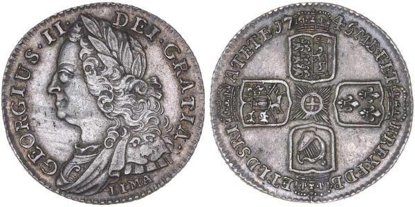 1 Sixpence / 6 Penny Reino de Gran Bretaña (1707-1801) Plata Jorge II (1683-1760)
