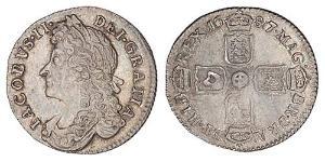 1 Sixpence / 6 Penny Reino de Inglaterra (927-1649,1660-1707) Plata Jacobo II (1633-1701)