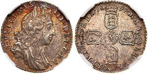 1 Sixpence / 6 Penny Reino de Inglaterra (927-1649,1660-1707) Plata Guillermo III (1650-1702)
