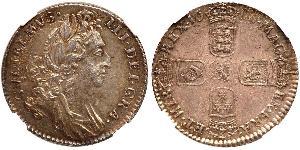 1 Sixpence / 6 Penny Reino de Inglaterra (927-1649,1660-1707) Plata Guillermo III (1650-1702)