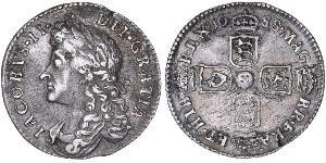 1 Sixpence / 6 Penny Reino de Inglaterra (927-1649,1660-1707) Plata Jacobo II (1633-1701)