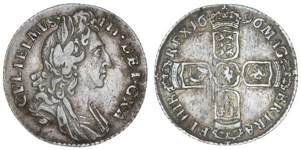 1 Sixpence / 6 Penny Reino de Inglaterra (927-1649,1660-1707) Plata Guillermo III (1650-1702)