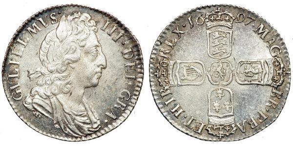 1 Sixpence / 6 Penny Reino de Inglaterra (927-1649,1660-1707) Plata Guillermo III (1650-1702)