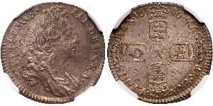 1 Sixpence / 6 Penny Königreich England (927-1649,1660-1707) Silber Wilhelm III (1650-1702)