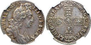 1 Sixpence / 6 Penny Königreich England (927-1649,1660-1707) Silber Wilhelm III (1650-1702)