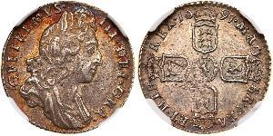 1 Sixpence / 6 Penny Königreich England (927-1649,1660-1707) Silber Wilhelm III (1650-1702)