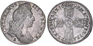 1 Sixpence / 6 Penny Königreich England (927-1649,1660-1707) Silber Wilhelm III (1650-1702)