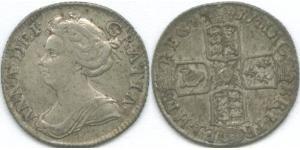 1 Sixpence / 6 Penny Königreich Großbritannien (1707-1801) Silber Anne (Großbritannien)(1665-1714)