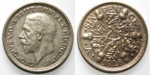 1 Sixpence / 6 Penny Vereinigtes Königreich (1922-) Silber George V (1865-1936)