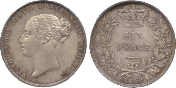 1 Sixpence / 6 Penny Vereinigtes Königreich von Großbritannien und Irland (1801-1922) Silber Victoria (1819 - 1901)