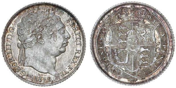 1 Sixpence / 6 Penny Vereinigtes Königreich von Großbritannien und Irland (1801-1922) Silber Georg III (1738-1820)