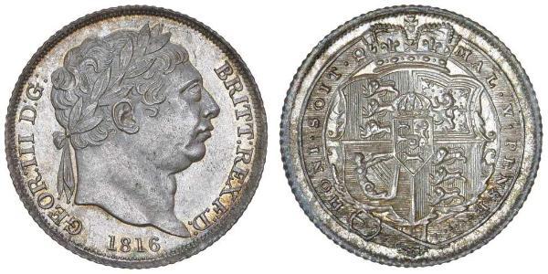 1 Sixpence / 6 Penny Vereinigtes Königreich von Großbritannien und Irland (1801-1922) Silber Georg III (1738-1820)