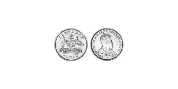 1 Sixpence / 6 Penny Australia (1788 - 1939) Silver Edward VII (1841-1910)