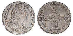 1 Sixpence / 6 Penny Kingdom of England (927-1649,1660-1707) Silver William III (1650-1702)