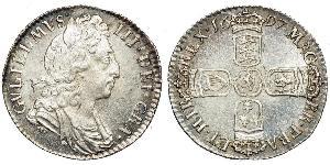 1 Sixpence / 6 Penny Kingdom of England (927-1649,1660-1707) Silver William III (1650-1702)