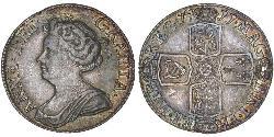 1 Sixpence / 6 Penny Kingdom of Great Britain (1707-1801) Silver Anne, Queen of Great Britain (1665-1714)