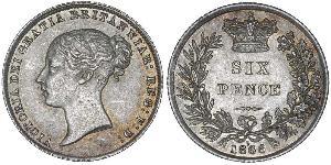 1 Sixpence / 6 Penny United Kingdom of Great Britain and Ireland (1801-1922) Silver Victoria (1819 - 1901)