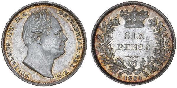 1 Sixpence / 6 Penny United Kingdom of Great Britain and Ireland (1801-1922) Silver William IV (1765-1837)