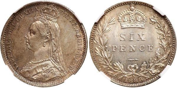 1 Sixpence / 6 Penny United Kingdom of Great Britain and Ireland (1801-1922) Silver Victoria (1819 - 1901)