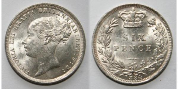 1 Sixpence / 6 Penny United Kingdom of Great Britain and Ireland (1801-1922) Silver Victoria (1819 - 1901)