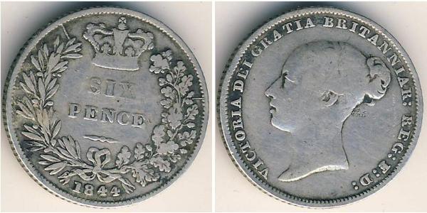 1 Sixpence / 6 Penny United Kingdom of Great Britain and Ireland (1801-1922) Silver Victoria (1819 - 1901)