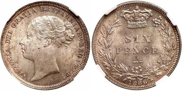 1 Sixpence / 6 Penny United Kingdom of Great Britain and Ireland (1801-1922) Silver Victoria (1819 - 1901)