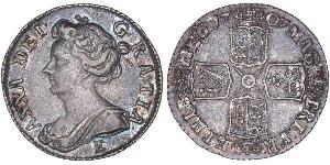 1 Sixpence / 6 Penny 大不列顛王國 (1707 - 1800) 銀 安妮 (英国女王) (1665-1714)