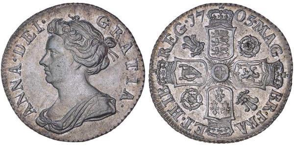 1 Sixpence / 6 Penny 大不列顛王國 (1707 - 1800) 銀 安妮 (英国女王) (1665-1714)