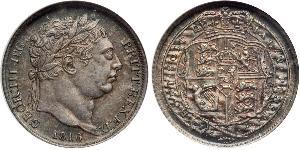 1 Sixpence / 6 Penny 大不列颠及爱尔兰联合王国 (1801 - 1922) 銀 喬治三世 (1738-1820)