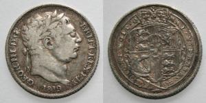 1 Sixpence / 6 Penny 大不列颠及爱尔兰联合王国 (1801 - 1922) 銀 喬治三世 (1738-1820)
