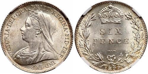 1 Sixpence / 6 Penny 大不列颠及爱尔兰联合王国 (1801 - 1922) 銀 维多利亚 (英国君主)