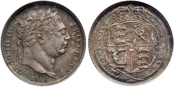 1 Sixpence / 6 Penny 大不列颠及爱尔兰联合王国 (1801 - 1922) 銀 喬治三世 (1738-1820)