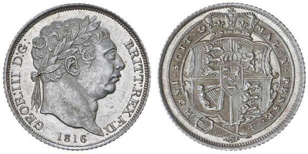 1 Sixpence / 6 Penny 大不列颠及爱尔兰联合王国 (1801 - 1922) 銀 喬治三世 (1738-1820)