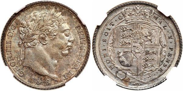 1 Sixpence / 6 Penny 大不列颠及爱尔兰联合王国 (1801 - 1922) 銀 喬治三世 (1738-1820)