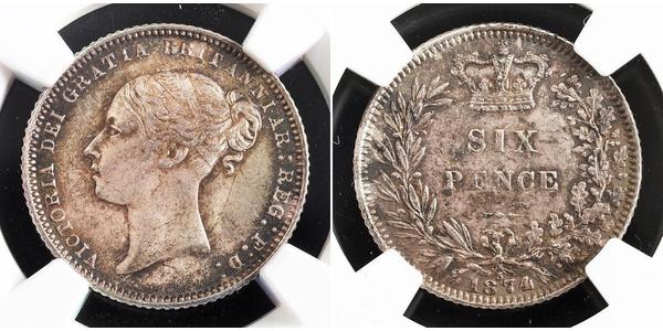 1 Sixpence / 6 Penny 大不列颠及爱尔兰联合王国 (1801 - 1922) 銀 维多利亚 (英国君主)