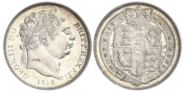 1 Sixpence / 6 Penny 大不列颠及爱尔兰联合王国 (1801 - 1922) 銀 喬治三世 (1738-1820)